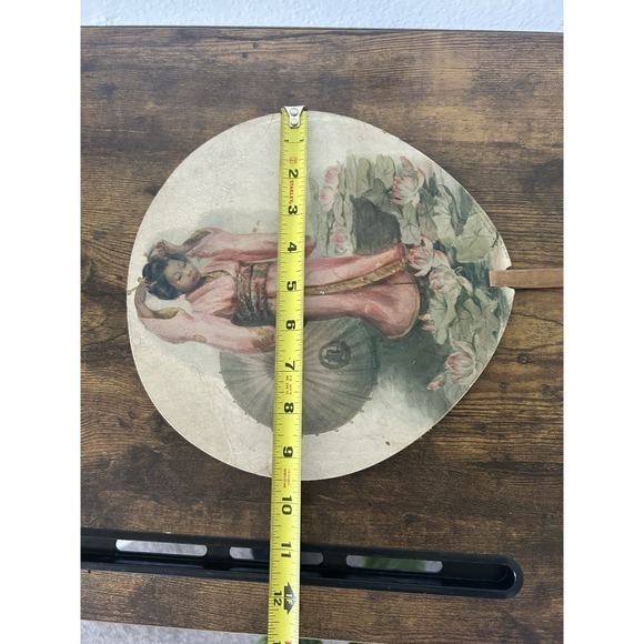 RARE Pyrus Ola Advertising Ochiwa Hand Fan‎ 70's Vintage Geisha - Picture 6 of 9